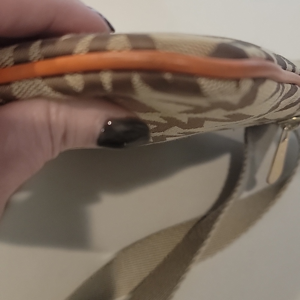 Michael Kors Beige and Orange MK Logo Crossbody - Picture 13 of 16